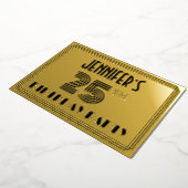 25th Birthday Party —アールデコスタイル「25」 & Name 箔招待状 (回転した状態)