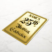 25th Birthday Party – スクリプエレガントト+名前をカスタムする 箔招待状 (回転した状態)