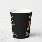 25th Birthday Party — Fancy Script, Faux Gold Look 紙コップ (右)