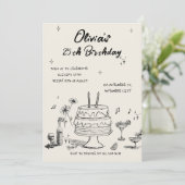 25th Birthday Party Invitation 招待状 (スタンド正面)