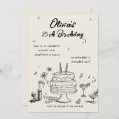 25th Birthday Party Invitation 招待状 (正面/裏面)