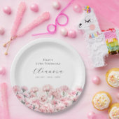 25th Birthday Pink Carnation January Birth Flower ペーパープレート (パーティー)