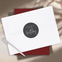 25th Birthday Simple Minimalist Flat Black