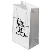 25th Birthday Women Hello 25 Cute 25 Years Old スモールペーパーバッグ (裏面アングル)