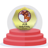 25th Gold Black Anniversary Gift Keepsake フォトブロック