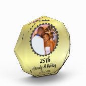 25th Gold Black Anniversary Gift Keepsake フォトブロック (左)