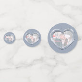 25th silverの結婚記念ハートと写真 コンフェッティ (正面)