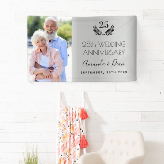 25th silverの結婚記念写真 横断幕 (インサイチュ)