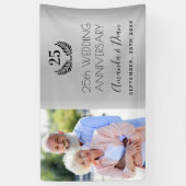 25th silverの結婚記念写真 横断幕 (縦)