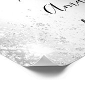 25th silverの記念写真結婚歓迎 ポスター (角)