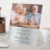 25th silverの記念写真結婚歓迎 台座サイン (インサイチュ)