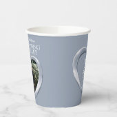 25th Silverの記念結婚ハート写真 紙コップ (左)