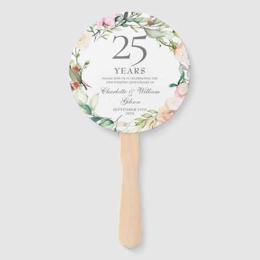 25th Silverの記念結婚フローラバラ写真 ハンドファン (正面)