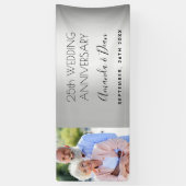 25th silverの記念結婚写真カスタム写真 横断幕 (縦)