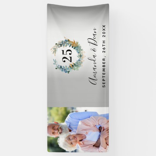 25th silverの記念結婚写真黙示録 横断幕 (縦)