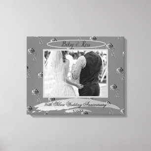 「25th Silver'結婚's Anniversary」シルバーバラ キャンバスプリント