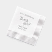 25th Silver結婚's Anniversary Stylized Thank 箔ナプキン (左)