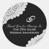 25th Silver 結婚's Anniversary Thank You ラウンドシール (正面)