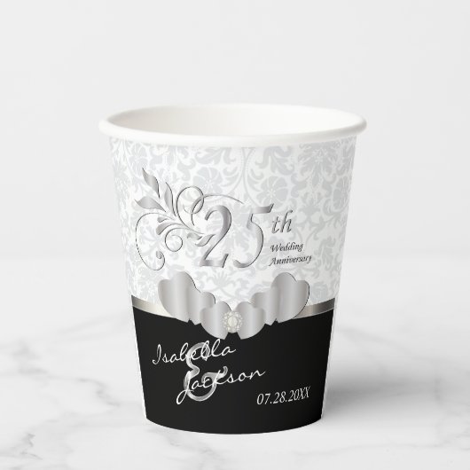 25th Silver and White Wedding Anniversary 紙コップ (正面)