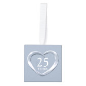 25th silver anniversaryハート今すぐ写真 キューブオーナメント (正面)