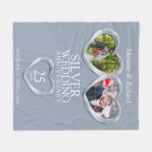 25th silver anniversary今そして写真ハート フリースブランケット (正面(横))