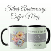 25th silver anniversary flowers names green マグカップ