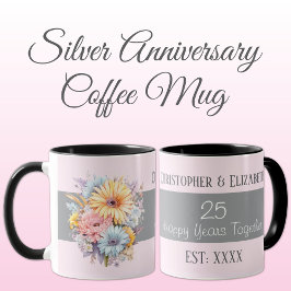 25th silver anniversary flowers names pink マグカップ