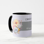 25th silver anniversary flowers names purple マグカップ (正面左)