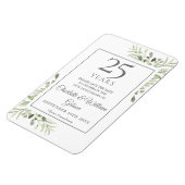 25th Silver Anniversary Save the Date Greenery マグネット (左側)