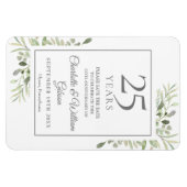 25th Silver Anniversary Save the Date Greenery マグネット (横)