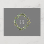 25th Silver Anniversary Save the Date Greenery 案内ポストカード (裏面)