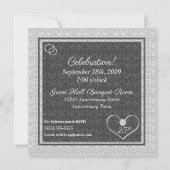 25th Silver Anniversary with Photo in Damask 招待状 (裏面)