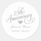 25th Silver Wedding Anniversary ラウンドシール (正面)