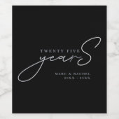 25th Silver Wedding Anniversary Gift ワインラベル (シングルラベル)