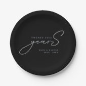 25th Silver Wedding Anniversary Paper Plate ペーパープレート (正面)