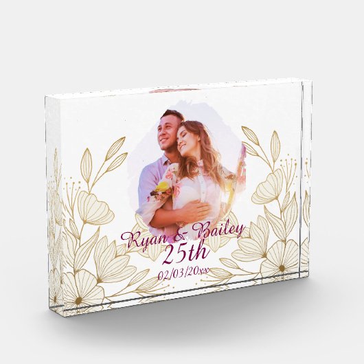 25th Spring Flowers Wedding Anniversary Design フォトブロック (左)