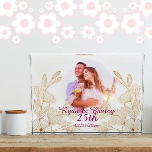 25th Spring Flowers Wedding Anniversary Design フォトブロック