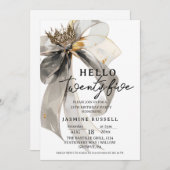 25th Twenty-five Birthday Party Women 招待状 (正面/裏面)