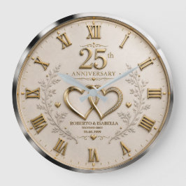 25th wedding anniversary 25 years anniversary ラージ壁時計
