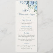 25th Wedding Anniversary Blue Floral Elegant メニュー (正面)