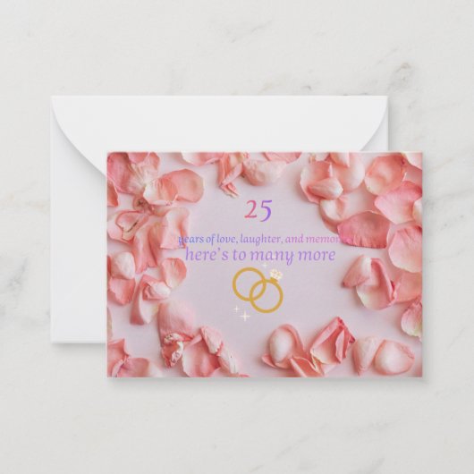 25th Wedding Anniversary Card for Couples – Silver ノートカード (正面)