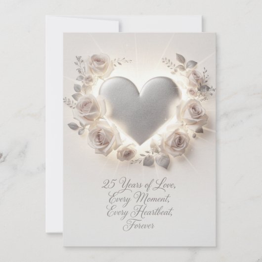 25th Wedding Anniversary Card – Romantic Luxury シーズンカード (正面)