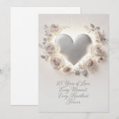 25th Wedding Anniversary Card – Romantic Luxury シーズンカード (正面/裏面)