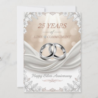 25th Wedding Anniversary Card – Silver Anniversary シーズンカード