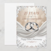 25th Wedding Anniversary Card – Silver Anniversary シーズンカード (正面/裏面)