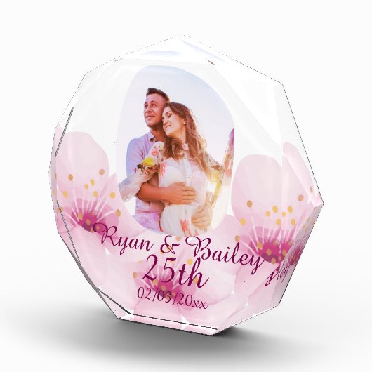 25th Wedding Anniversary Cherry Blossom Design フォトブロック (右)