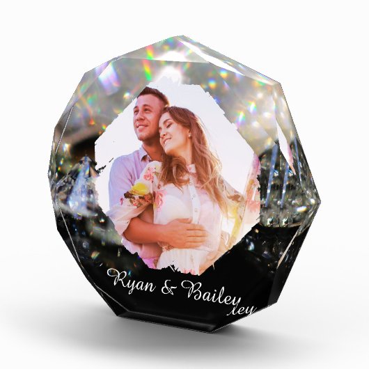 25th Wedding Anniversary Elegant Diamond Design フォトブロック (右)