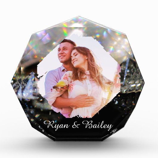 25th Wedding Anniversary Elegant Diamond Design フォトブロック (正面)