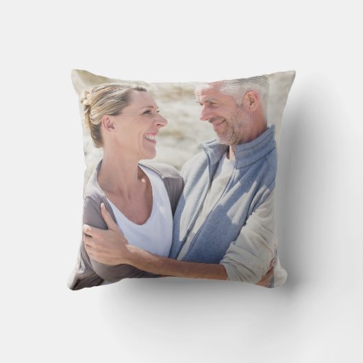 25th Wedding Anniversary Greenery Floral Photo クッション (裏面)