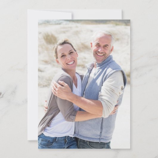 25th Wedding Anniversary Greenery Floral Photo 招待状 (裏面)